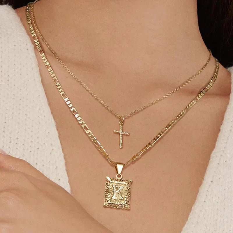 Set di Collane con Iniziali Incrociate | Oro