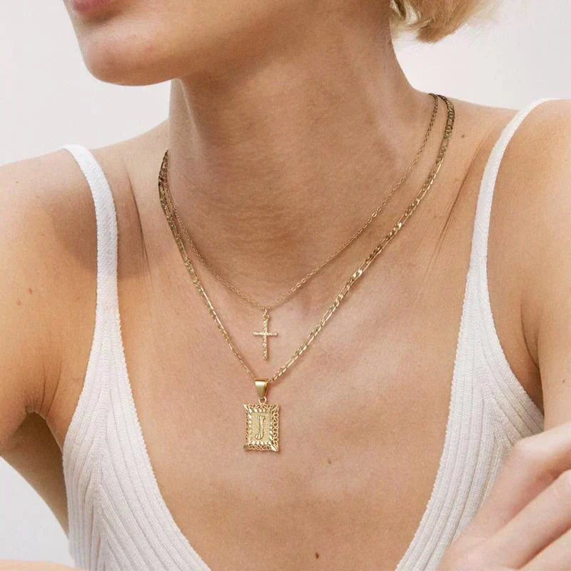 Set di Collane con Iniziali Incrociate | Oro