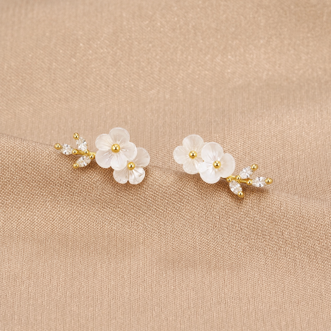 Orecchini Crystal Fiore Bianco