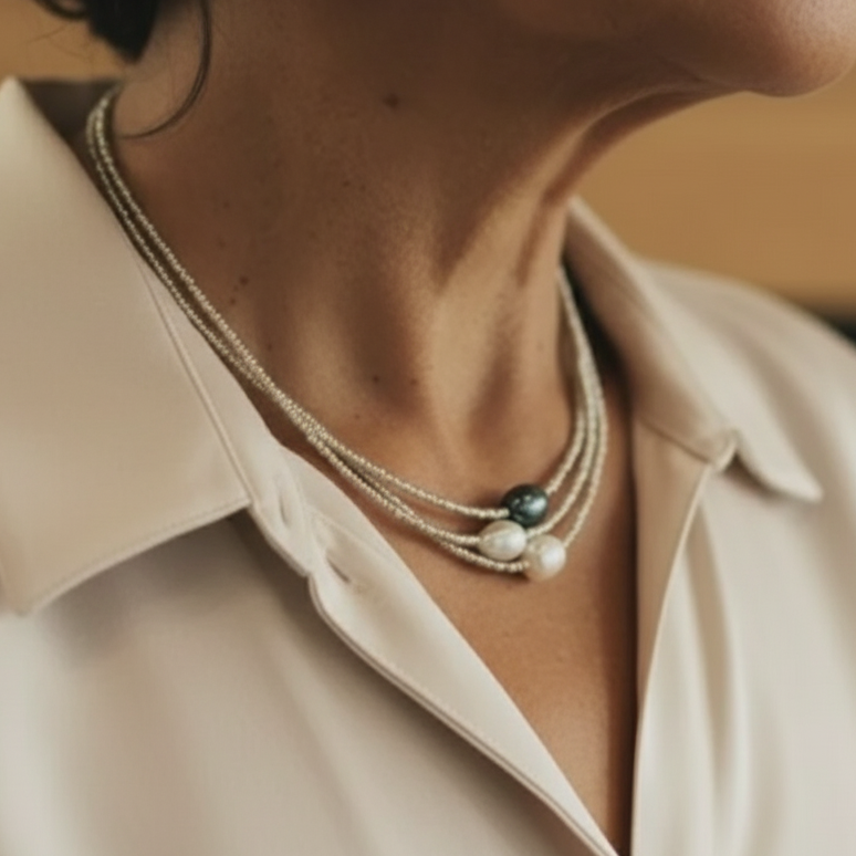 Collana di Perle d'Acqua Dolce Vintage