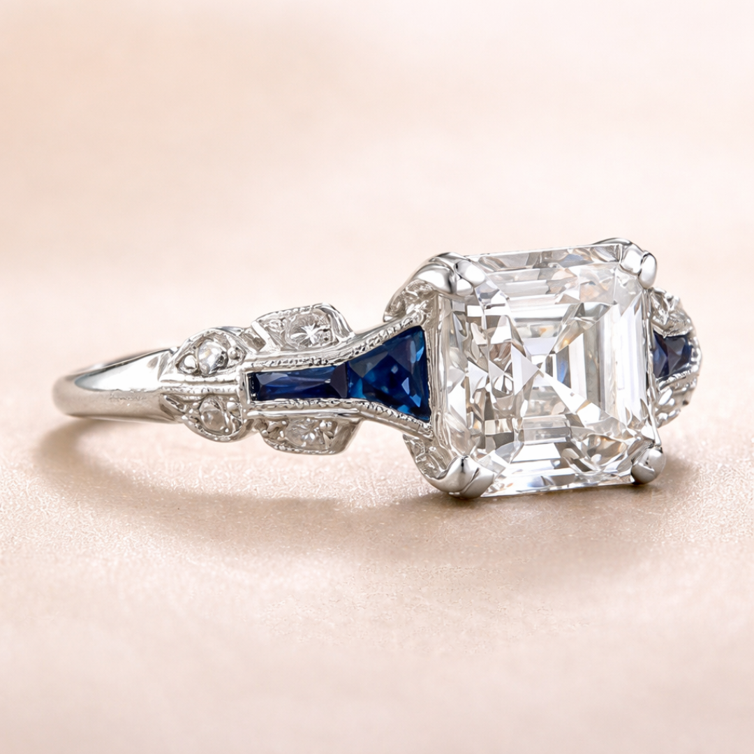 Anello Eredità Vintage Blu Reale