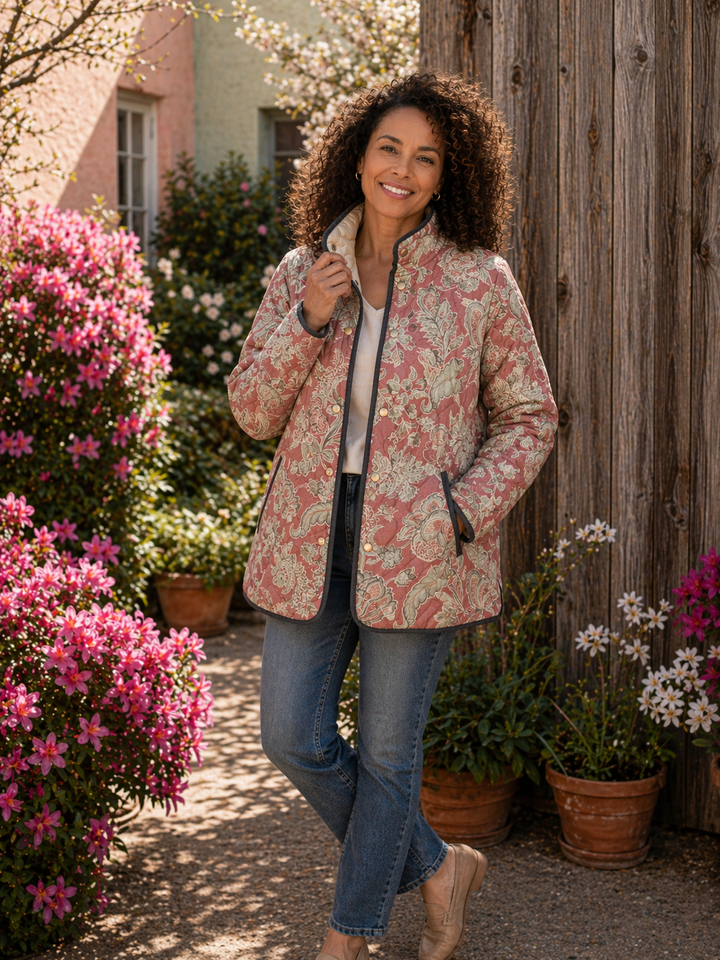 Naya | Giacca Quilted Casuale Floreale Vintage