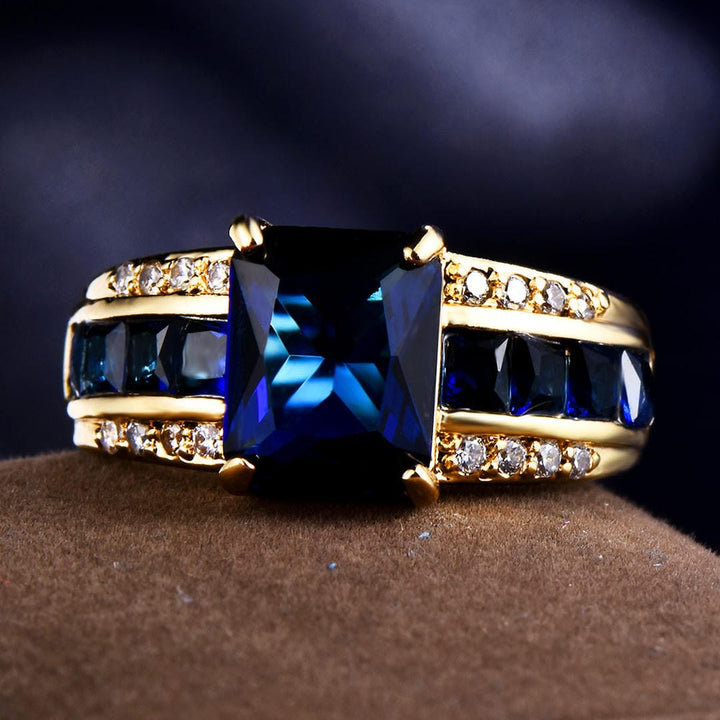 Anello Petalo di Velluto Pietra Blu