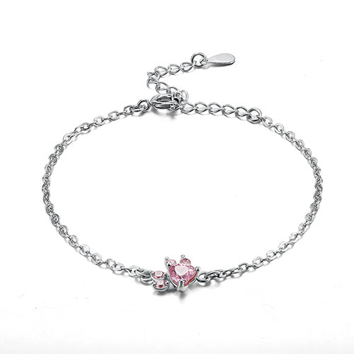 Set di Gioielli con Zampa color oro Rosa – 4 Pezzi con Cuore in Zirconia (Anello, Collana, Orecchini, Bracciale)