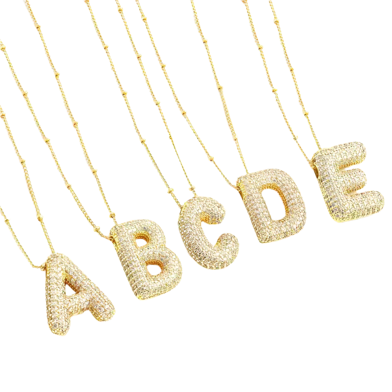 Collana con iniziale in lettere a bolle | Oro
