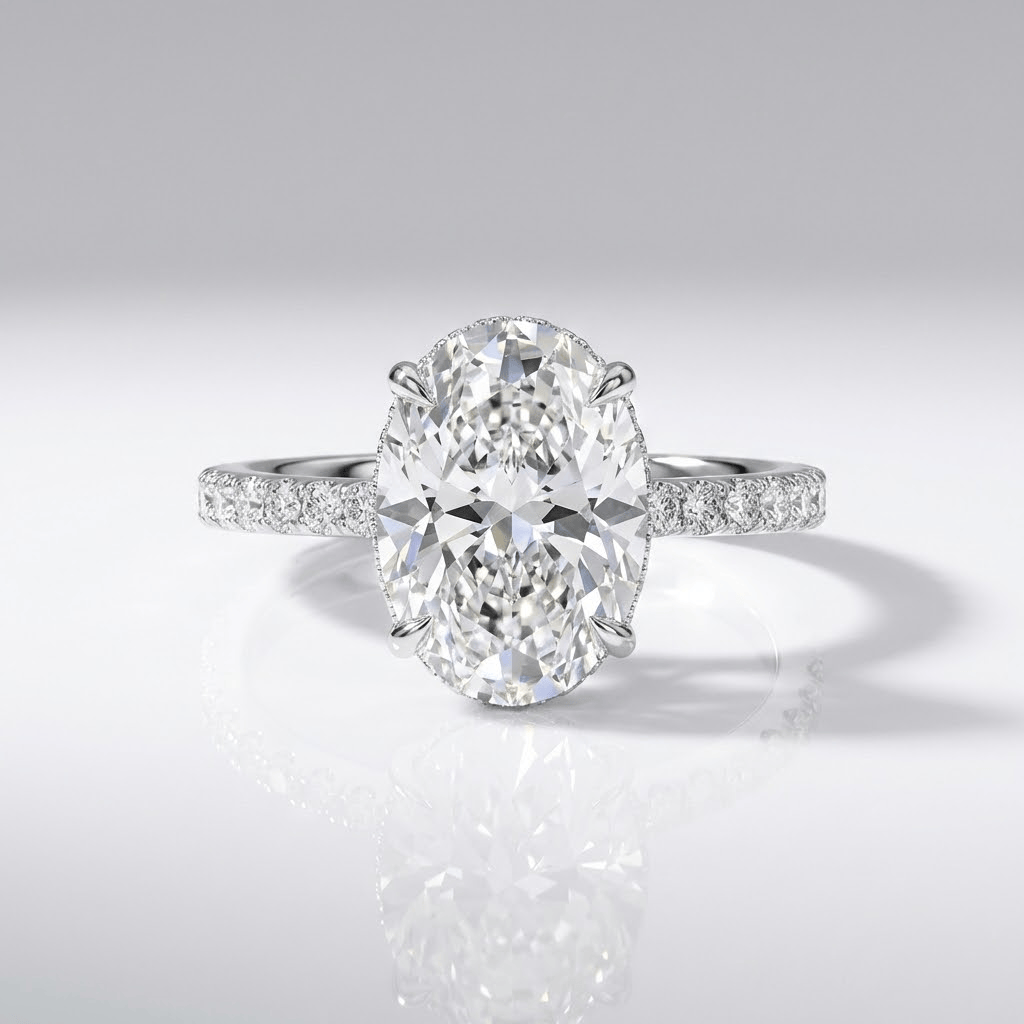 ANELLO ELEGANTE color argento CON Zirconia OVALE