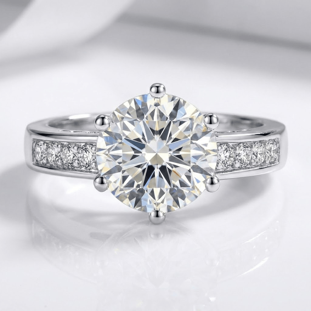 ANELLO CLASSICO IN Zirconia ROTONDO ARGENTATO