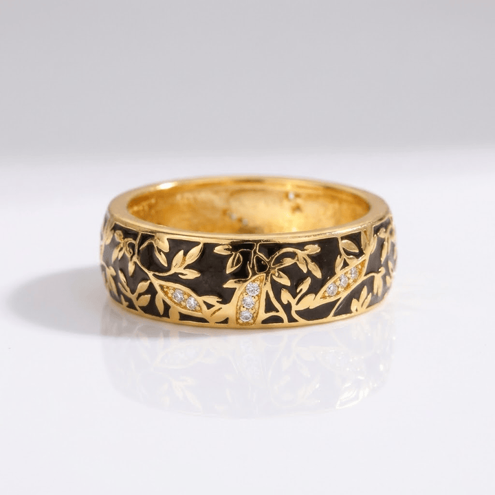 ANELLO color oro VINTAGE A FOGLIA