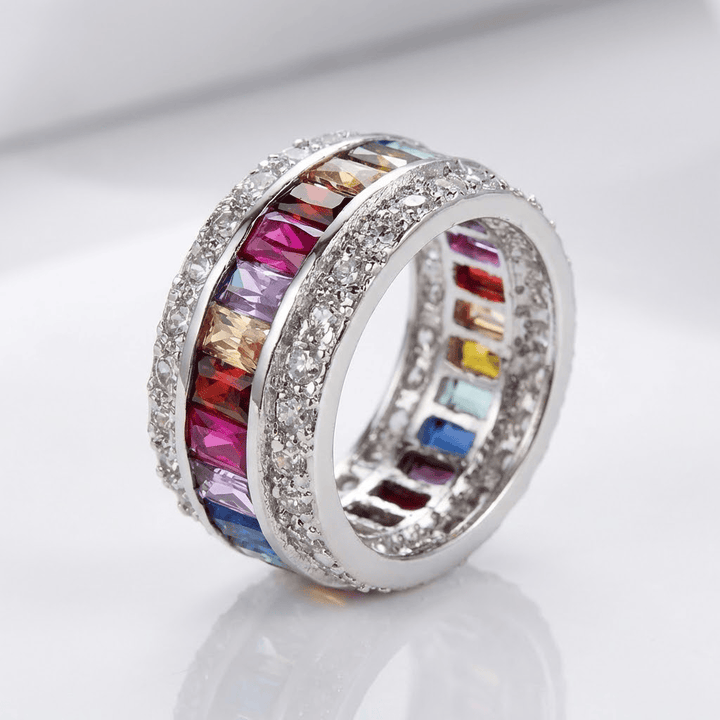 ANELLO IN PIETRE PREZIOSE RAINBOW ARGENTO