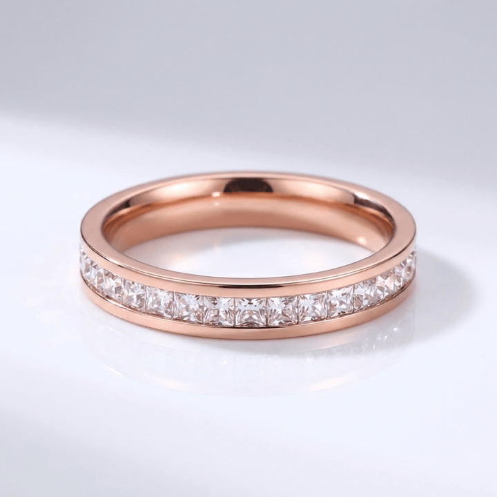 ANELLO IN ZIRCONIA ROSA ORO