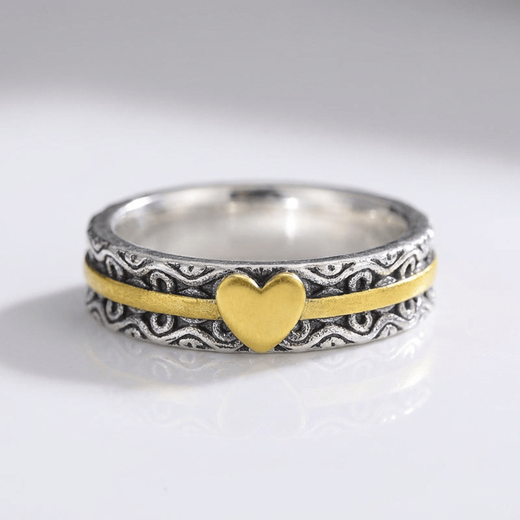 ANELLO color oro FATTO A MANO A FORMA DI CUORE