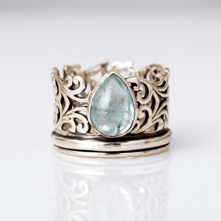 ANELLO VINTAGE IN LABRADORITE ARGENTATA