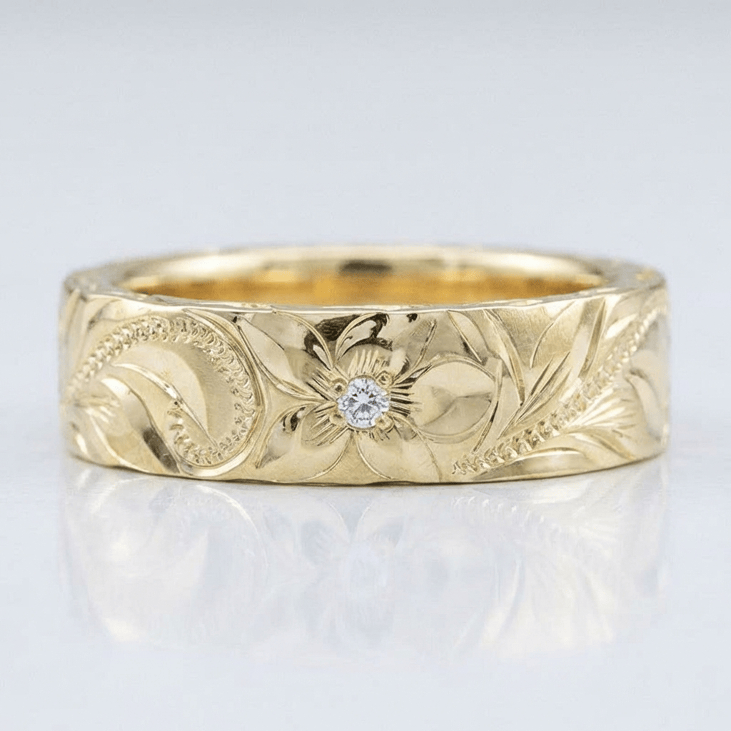 ANELLO VINTAGE IN FOGLIA D'ORO