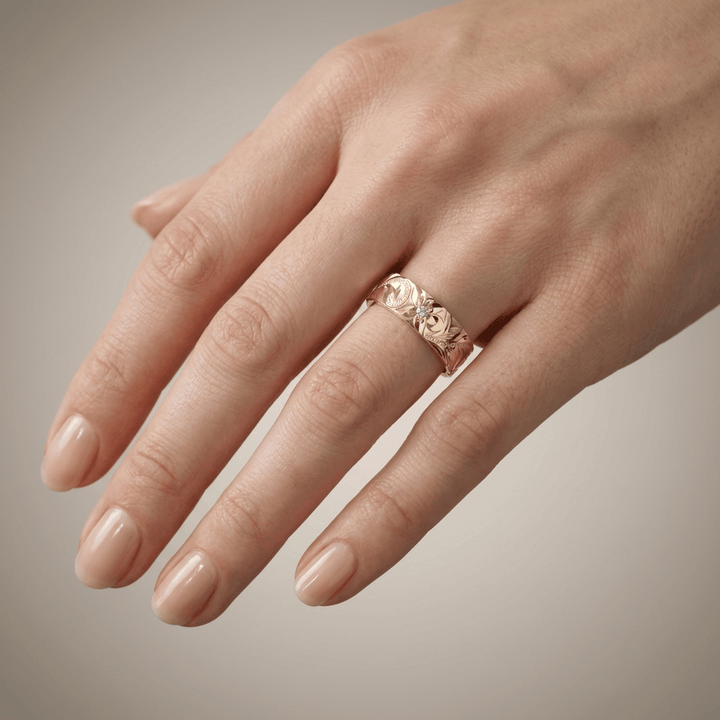 ANELLO VINTAGE IN FOGLIA D'ORO