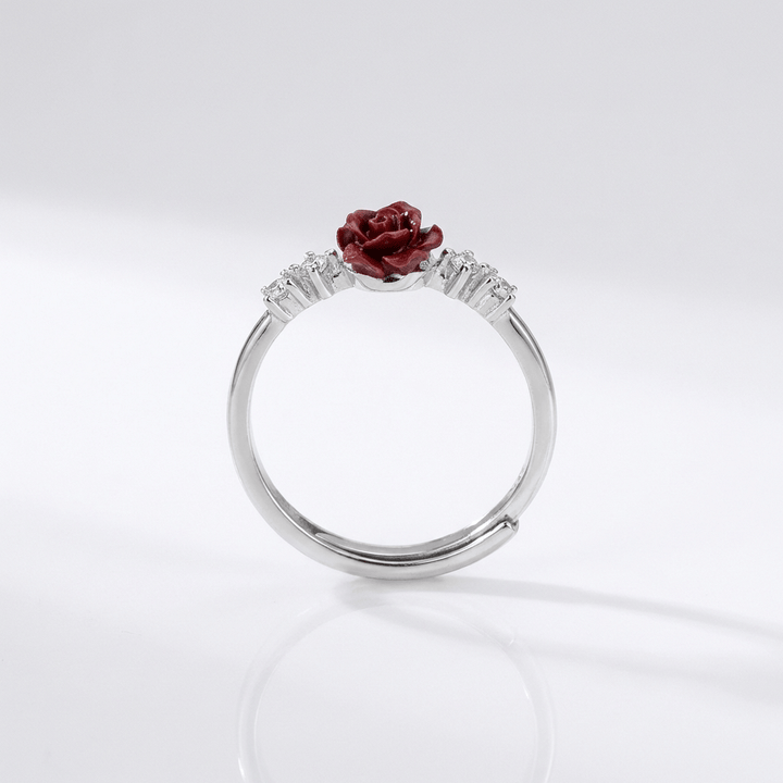 ANELLO Zirconia ROSA ARGENTO - (REGOLABILE)