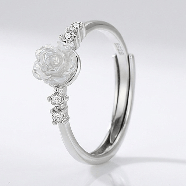 ANELLO Zirconia ROSA ARGENTO - (REGOLABILE)