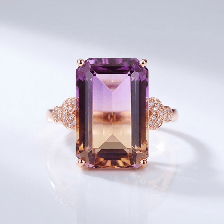 ANELLO IN AMETRINO ORO ROSA