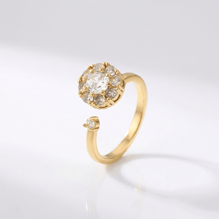 ANELLO A CLUSTER DI DIAMANTI - (REGOLABILE)