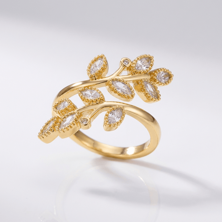 ANELLO AVVOLGENTE IN FOGLIA D'ORO - (REGOLABILE)