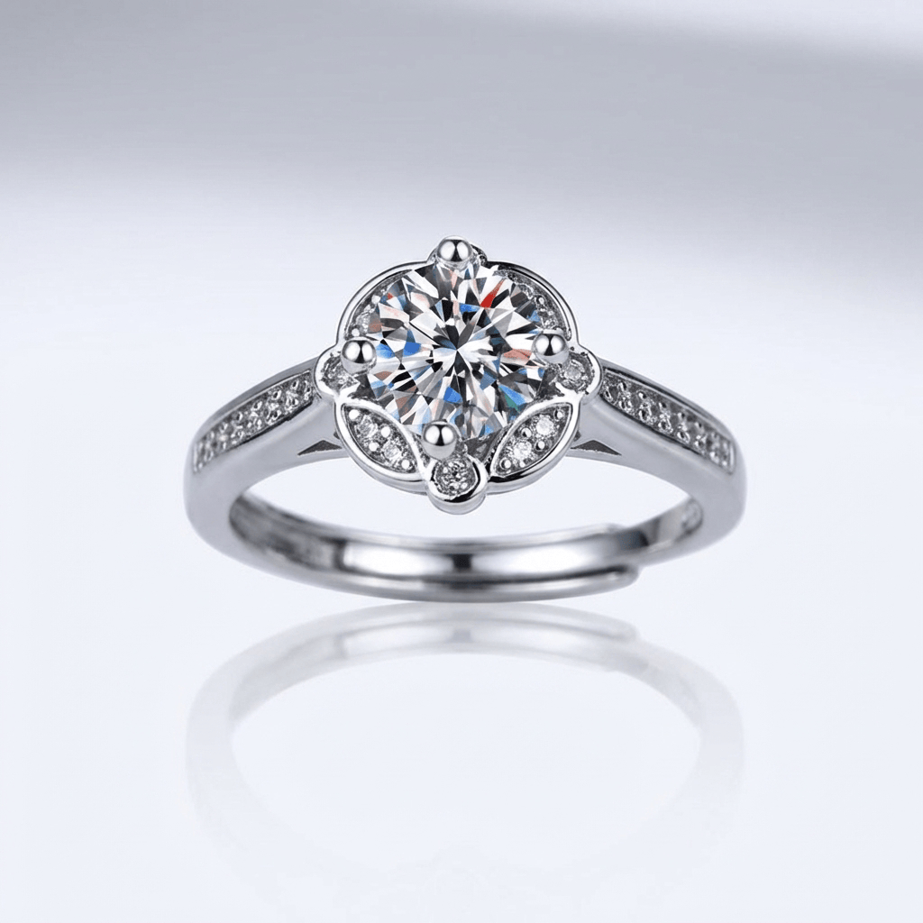 ANELLO BLOOM IN Zirconia ARGENTO - (REGOLABILE)