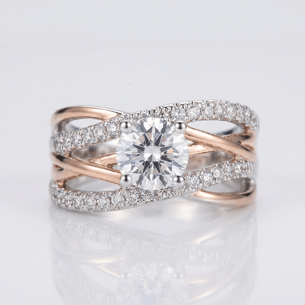 ANELLO INCROCIATO IN Zirconia ROSE GOLD