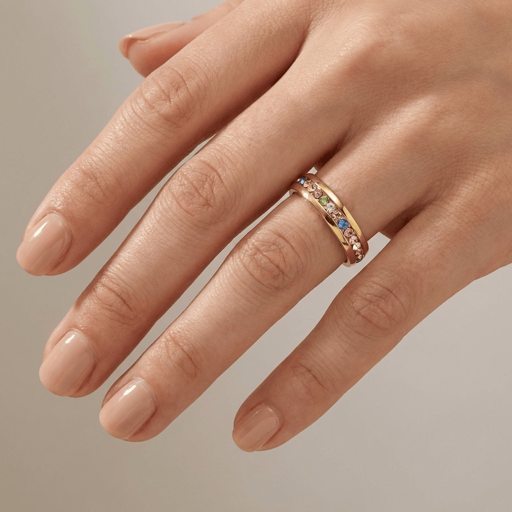 ANELLO ETERNITY IN CRISTALLO COLORATO