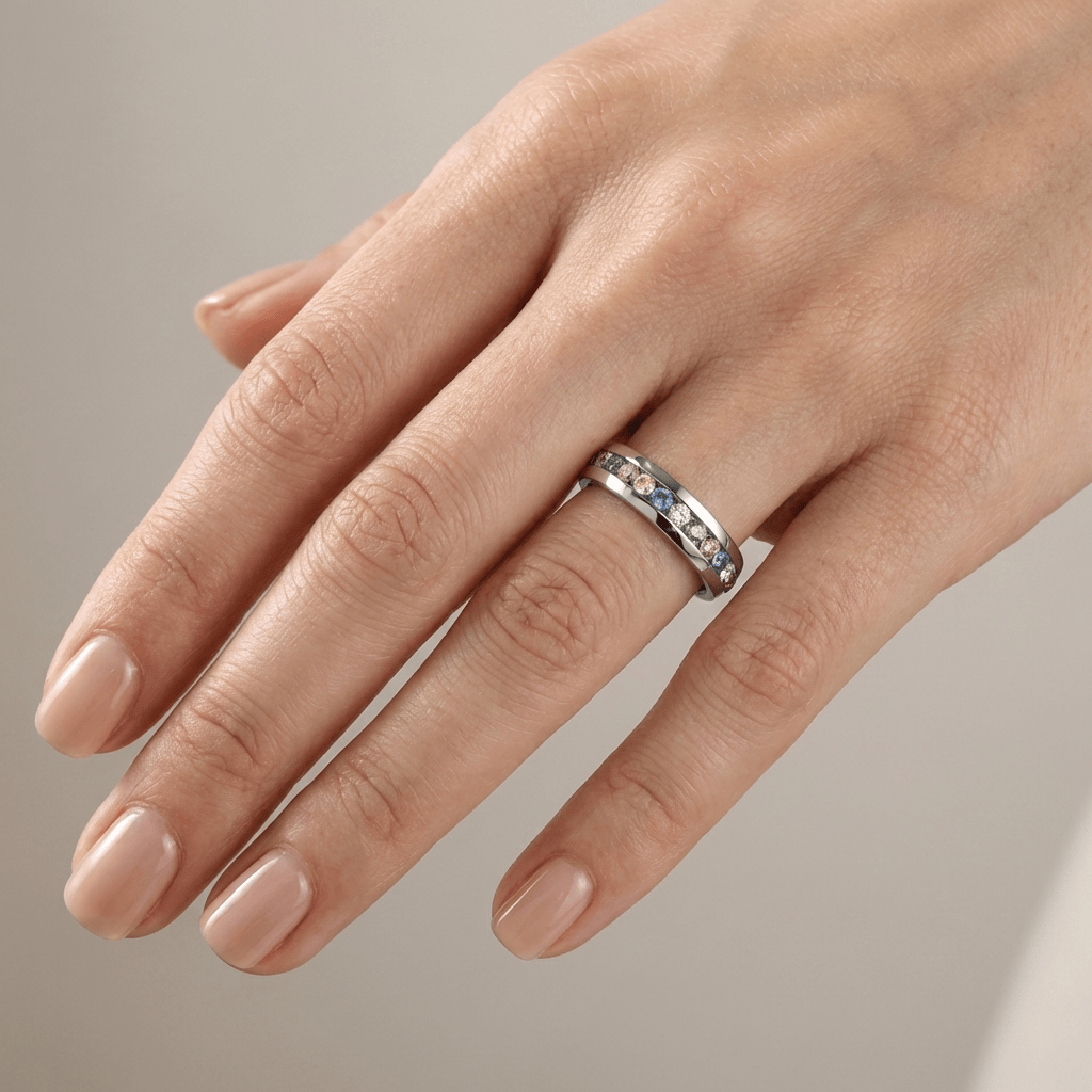 ANELLO ETERNITY IN CRISTALLO COLORATO