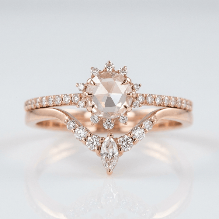 ANELLO HALO IN ZIRCONIA ORO ROSA