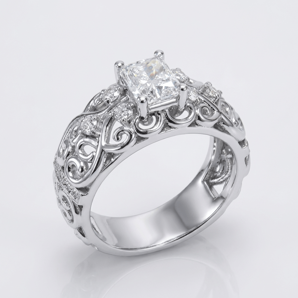 ANELLO IN Zirconia INTAGLIATO ARGENTO