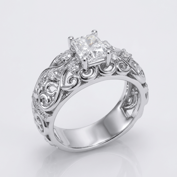 ANELLO IN Zirconia INTAGLIATO ARGENTO