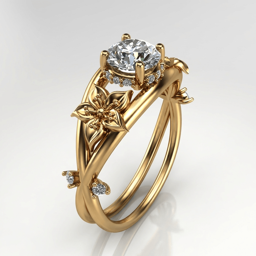 ANELLO GRACE FIORITO IN ZIRCONIA D'ORO