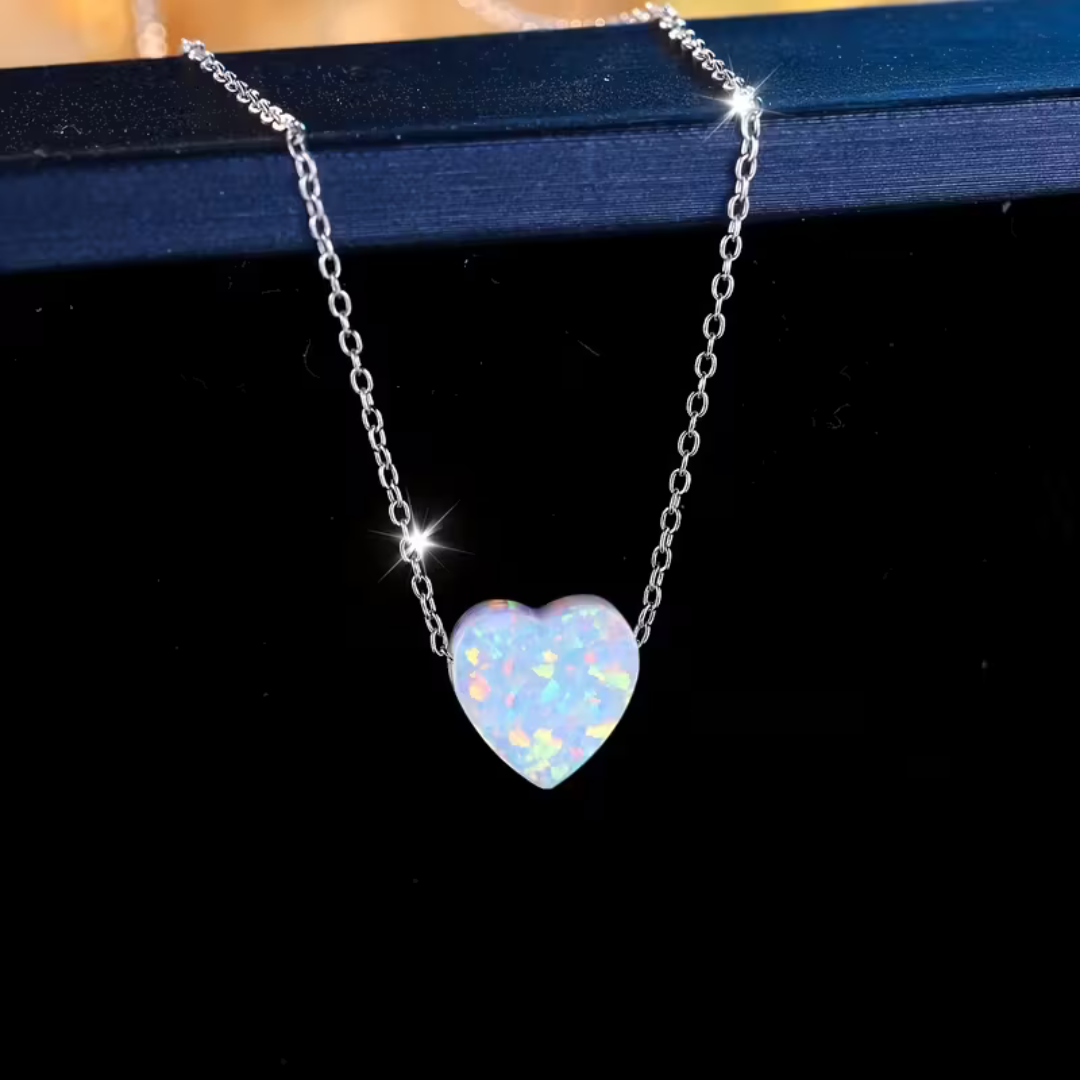 Collana con Pendente in Opale Argento Minimalista