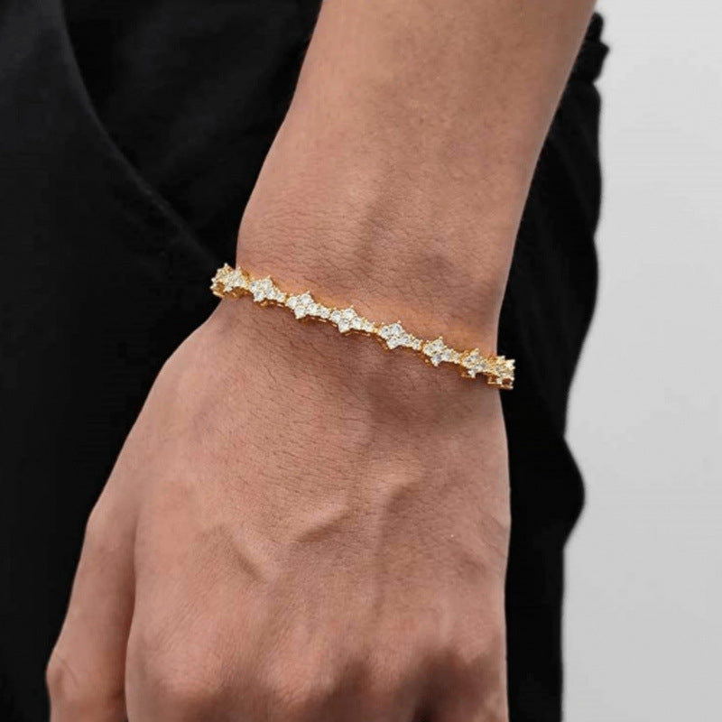 Bracciale Tennis Classico a Cluster | Oro
