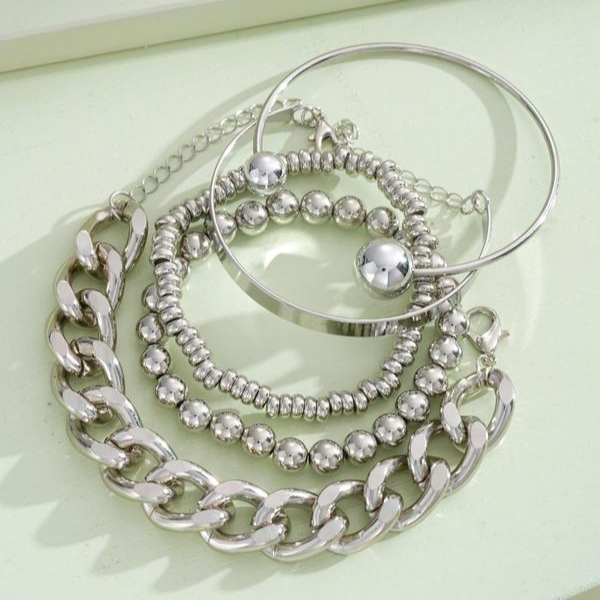 Set di 5 Bracciali Spessi Impilabili