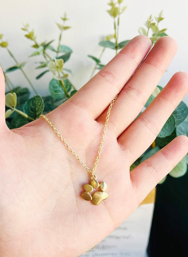 Collana Placcata color oro con Ciondolo a Forma di Zampa
