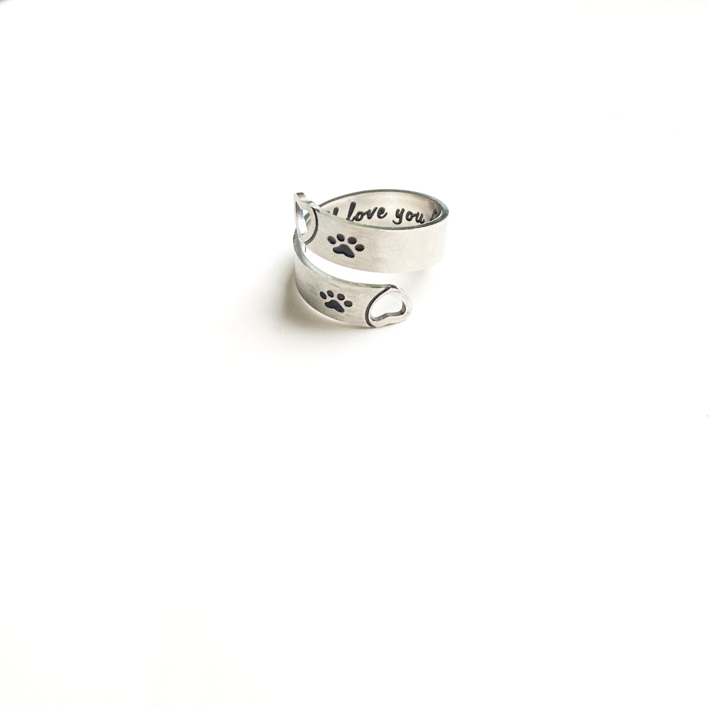 Anello Regolabile con Zampe e Cuore – Acciaio Inossidabile