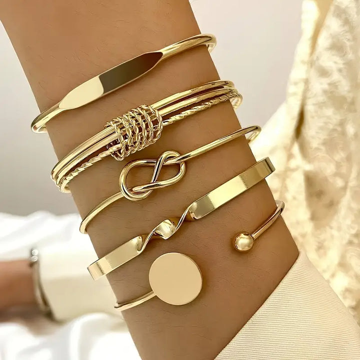 Set di Braccialetti Eleganza Annodata | Oro