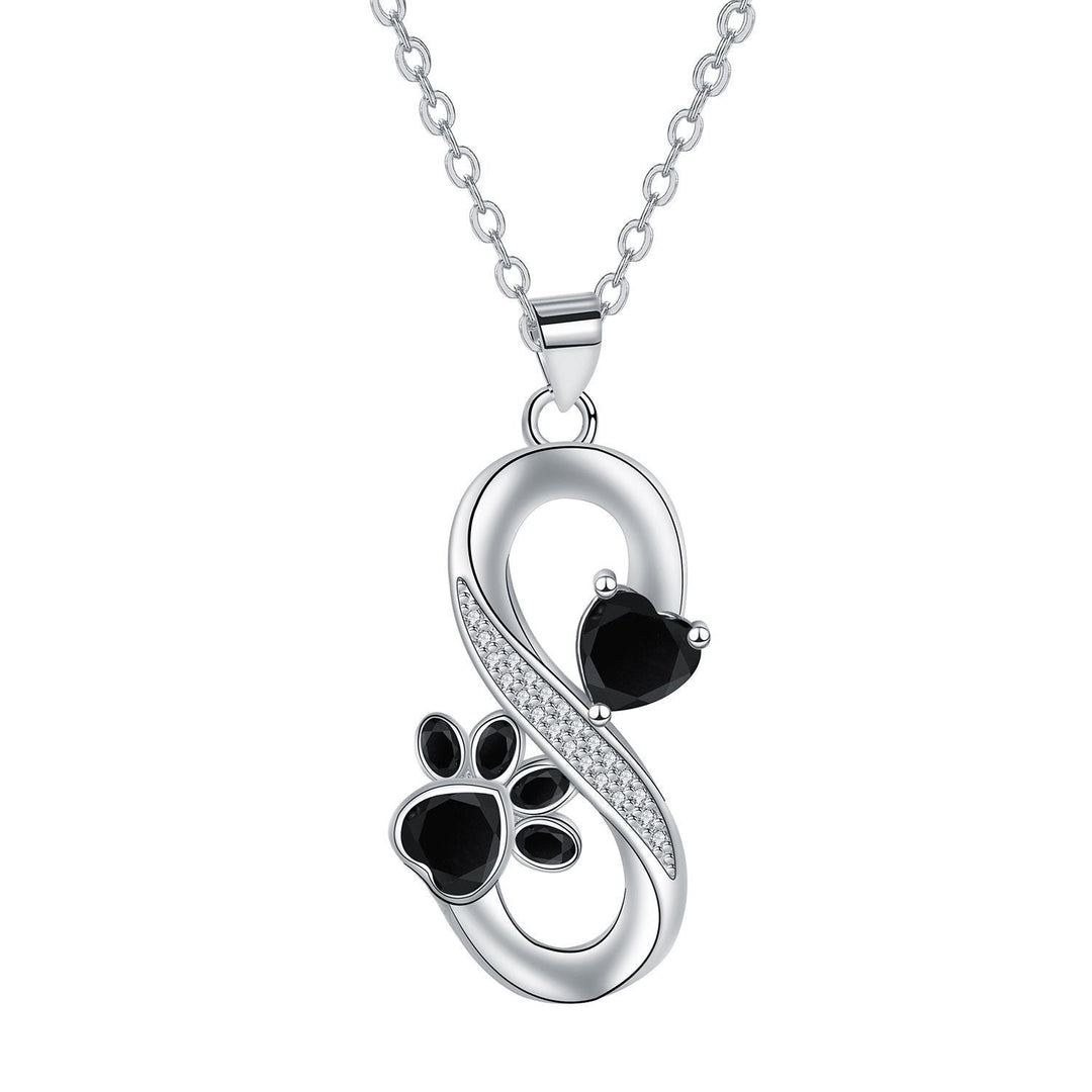 Collana Simbolo Infinito con Cuori e Impronta di Zampa