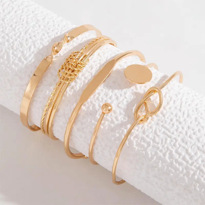 Set di Braccialetti Eleganza Annodata | Oro