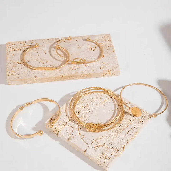 Set di Braccialetti Eleganza Annodata | Oro