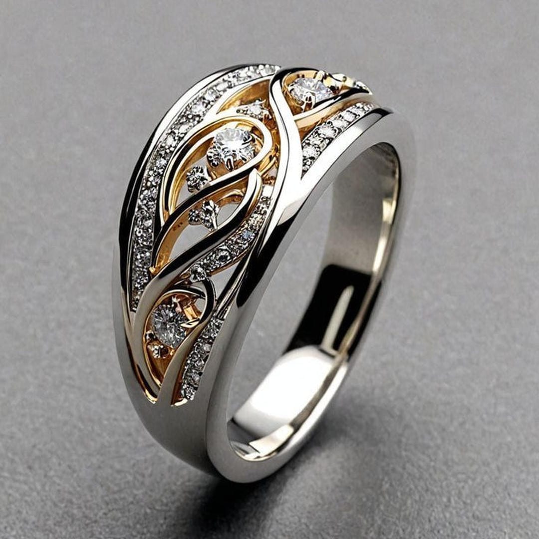Anello Vuoto in Oro e Argento