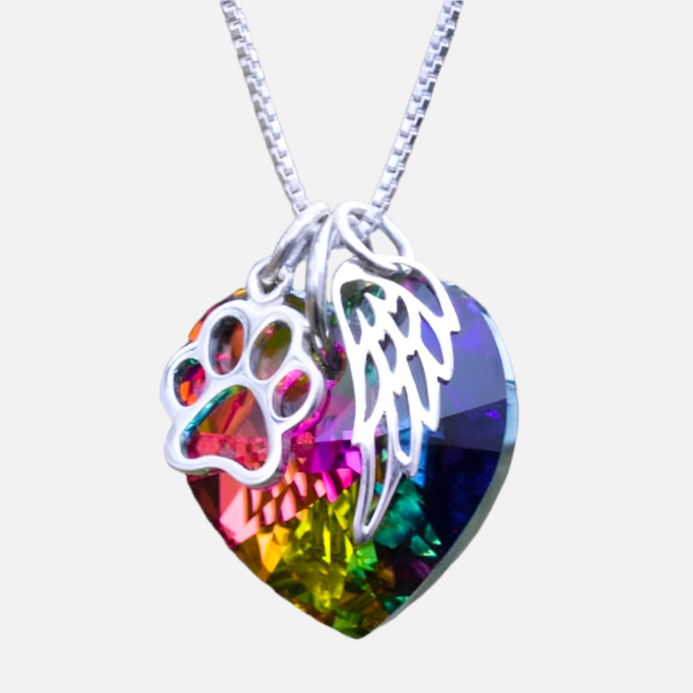 Collana Memoriale Arcobaleno con Ciondolo a Cuore