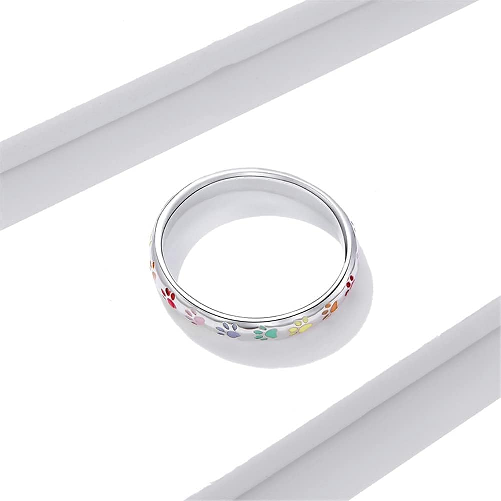 Anello color argento con Design di Zampa
