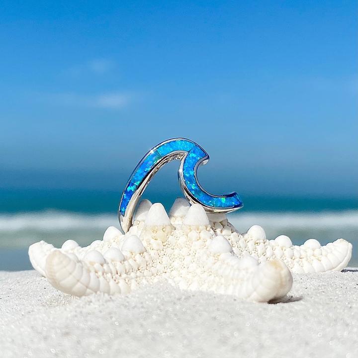 Anello Sea Wave in Opale e color argento