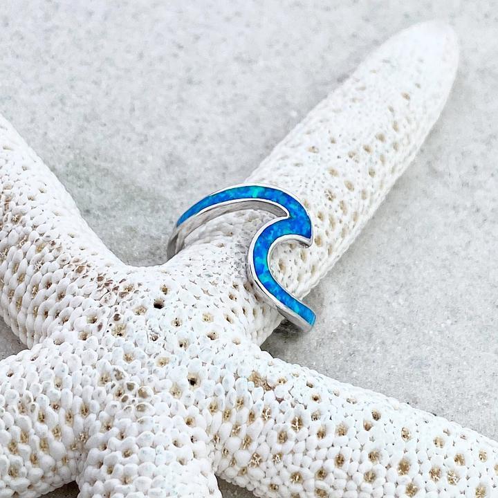 Anello Sea Wave in Opale e color argento