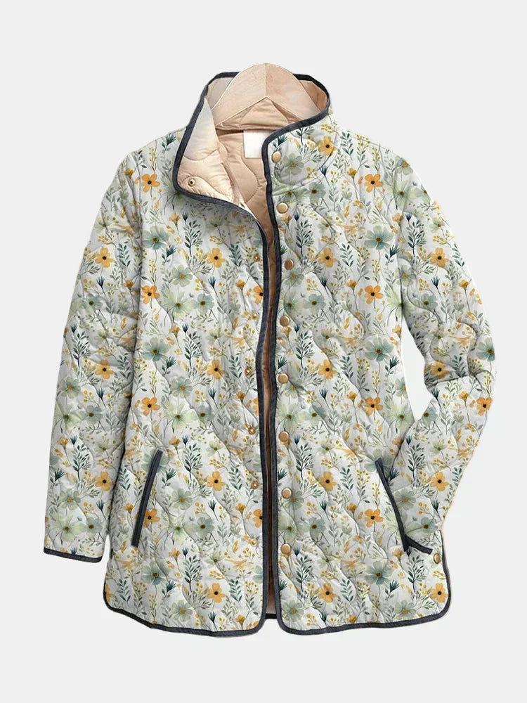 Nola | Giacca Trapuntata Stampata con Fiori