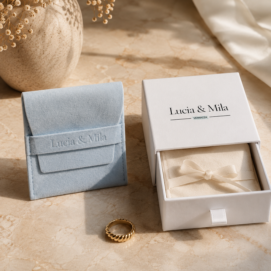 Set Collana Perla & Catena Serpente Vintage | Oro