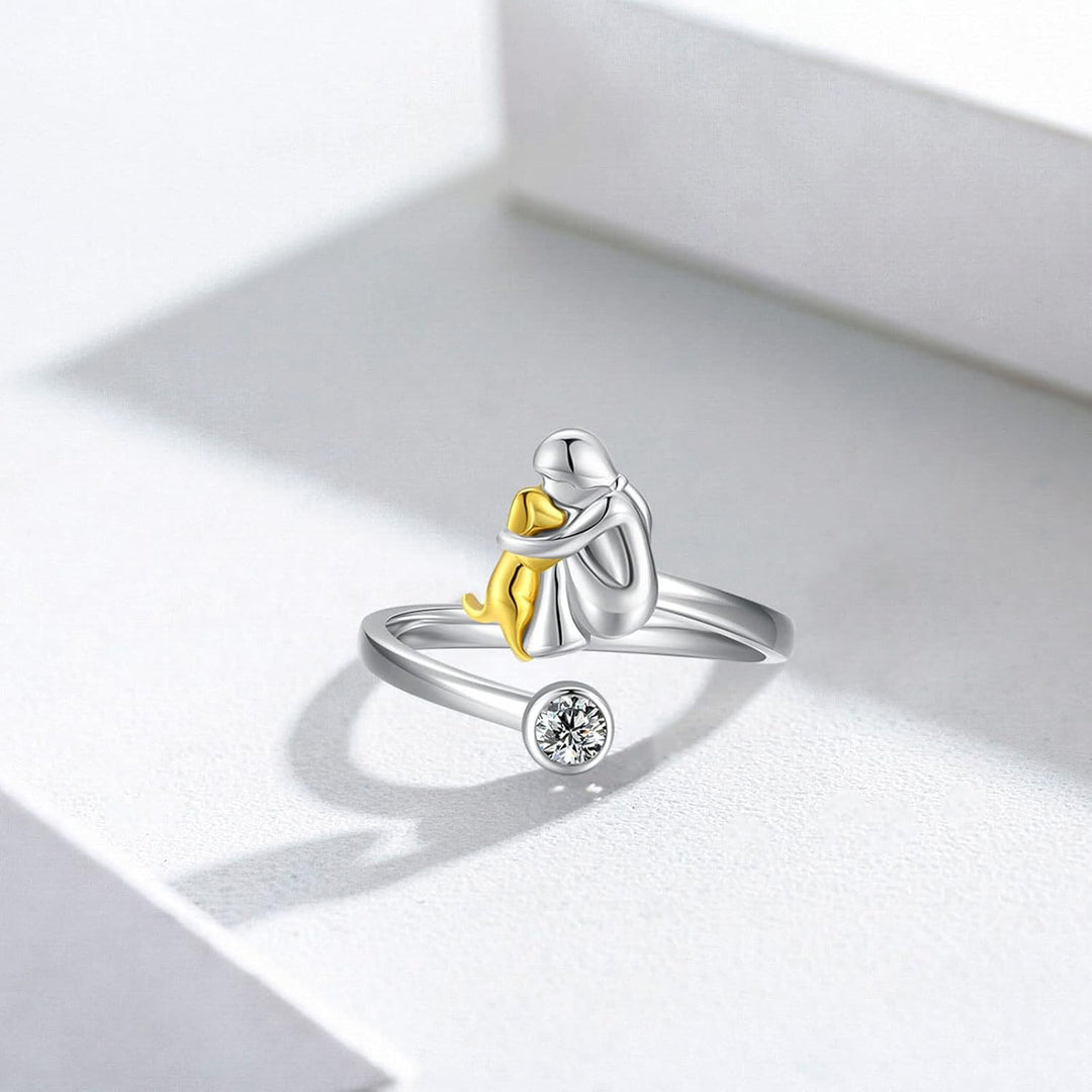 Anello color argento con Zirconia – Regolabile e Fatto a Mano
