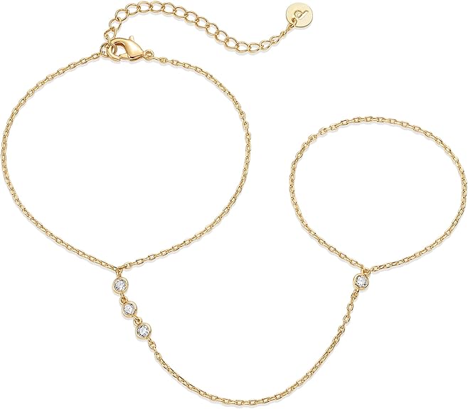 Bracciale a mano con perline | Oro