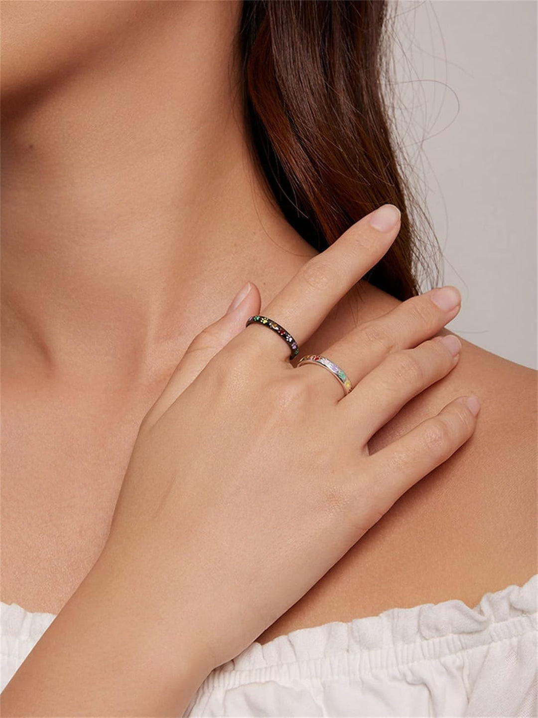 Anello color argento con Design di Zampa